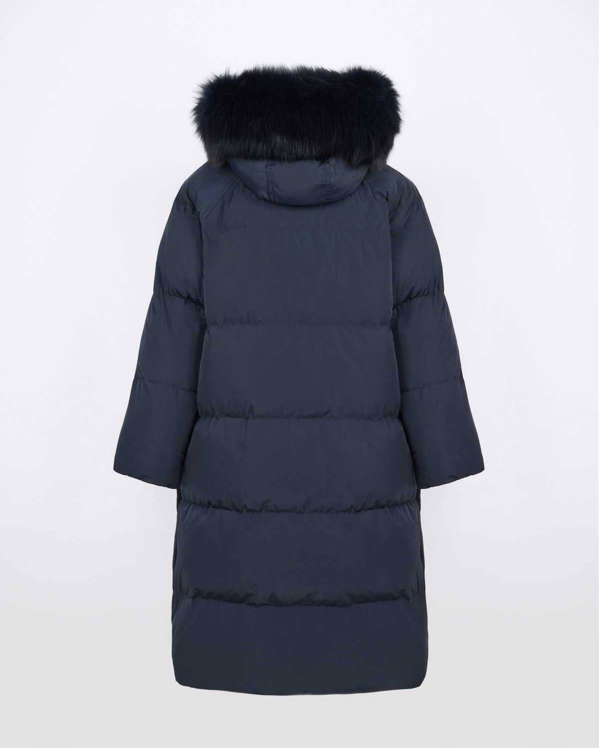 Long down jacket in waterproof technical fabric with fox fur trim - Yves Salomon - New Fall/Winter Collection