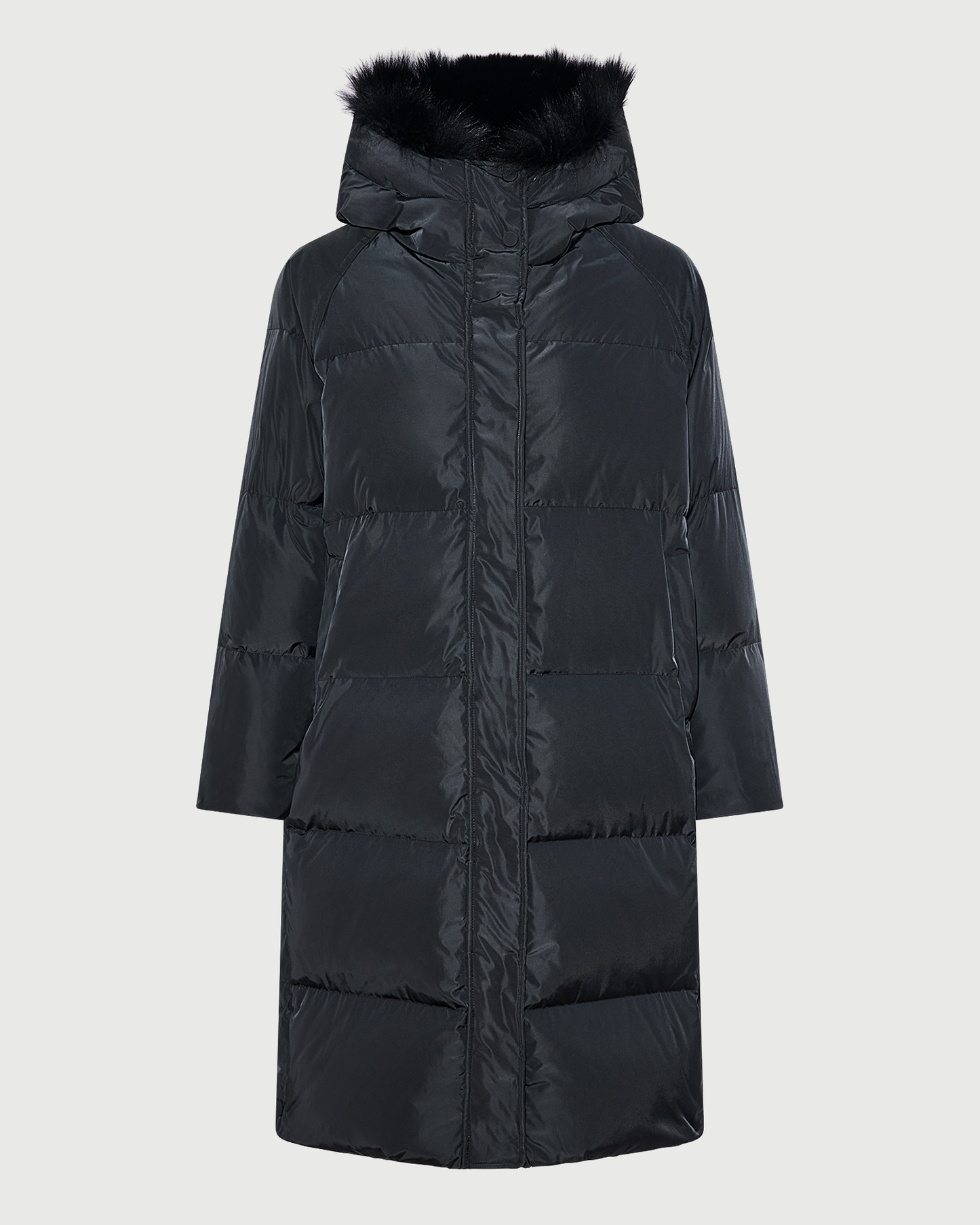 Long down jacket in waterproof technical fabric with fox fur trim - Yves Salomon - New Fall Winter Collection