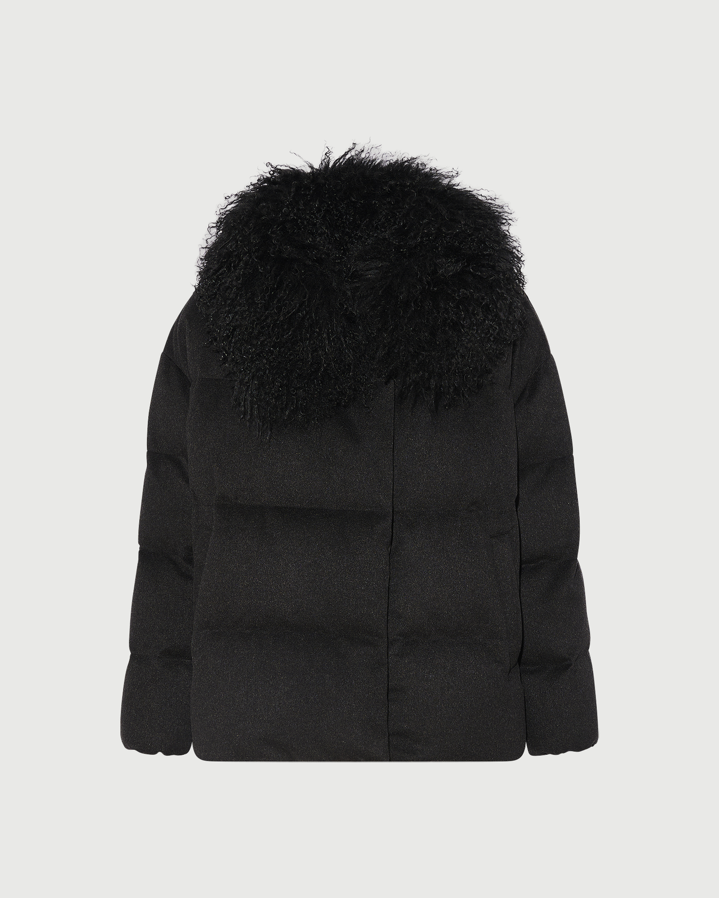 Down jacket in Loro Piana cashmere fabric with long curly lambskin collar - Yves Salomon - New Fall Winter Collection