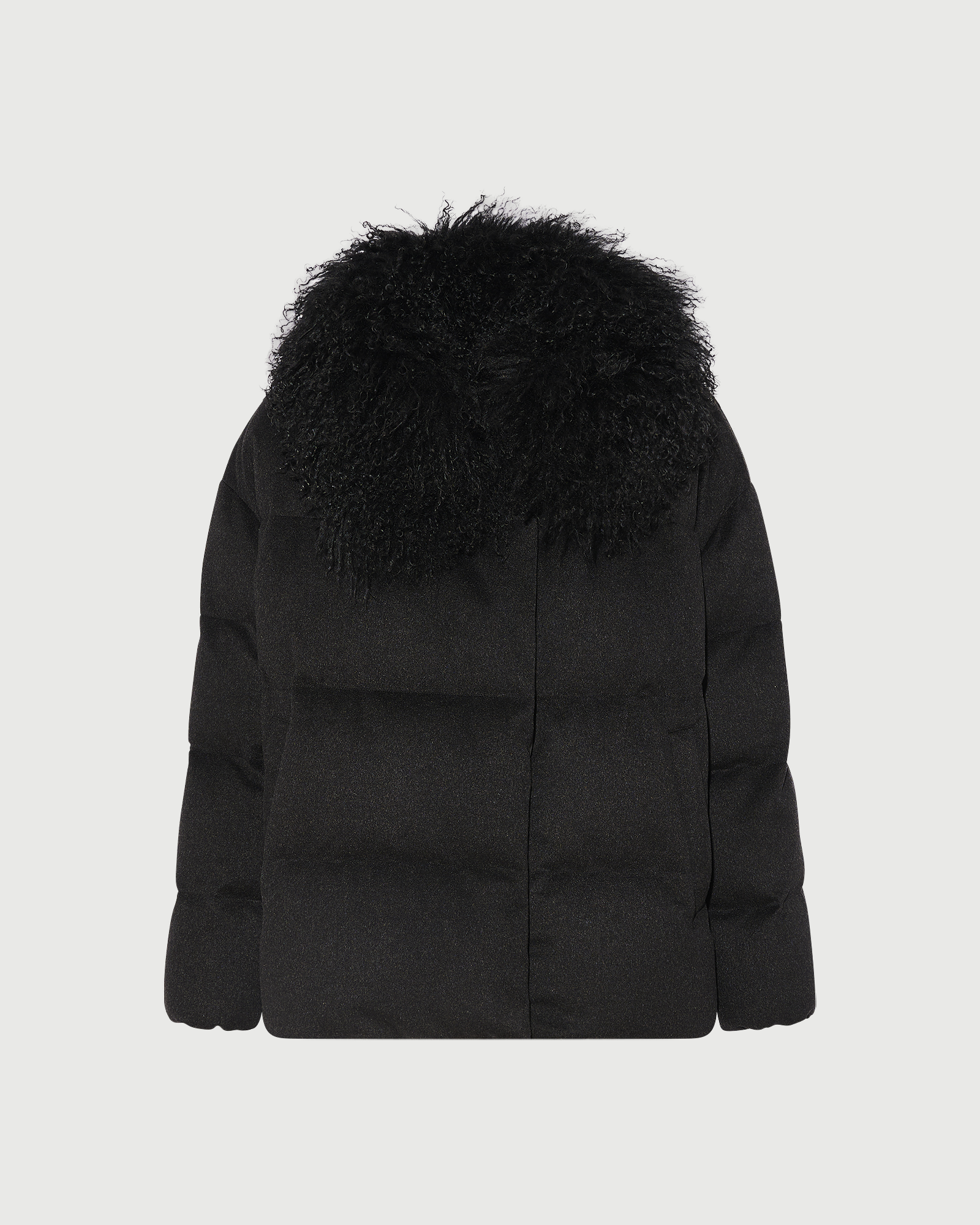 Down jacket in Loro Piana cashmere fabric with long curly lambskin collar - Yves Salomon - New Fall Winter Collection