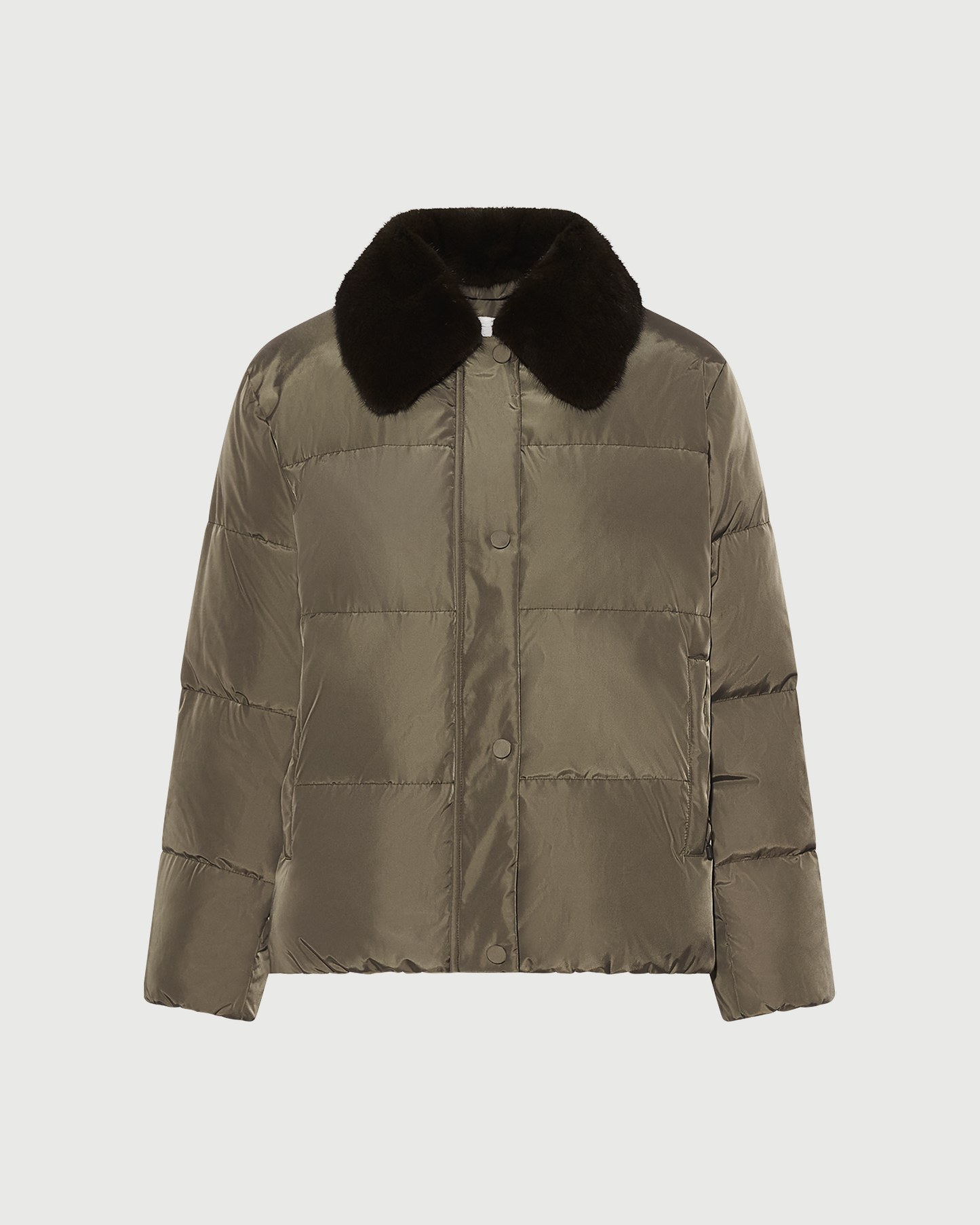 Short down jacket in waterproof technical fabric with mink fur trim - Yves Salomon - New Fall Winter Collection