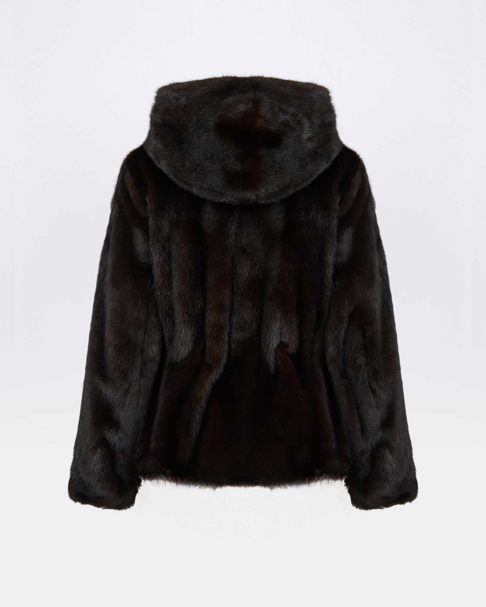 Reversible water-repellent technical fabric hooded jacket with mink fur - Yves Salomon - New Fall/Winter Collection