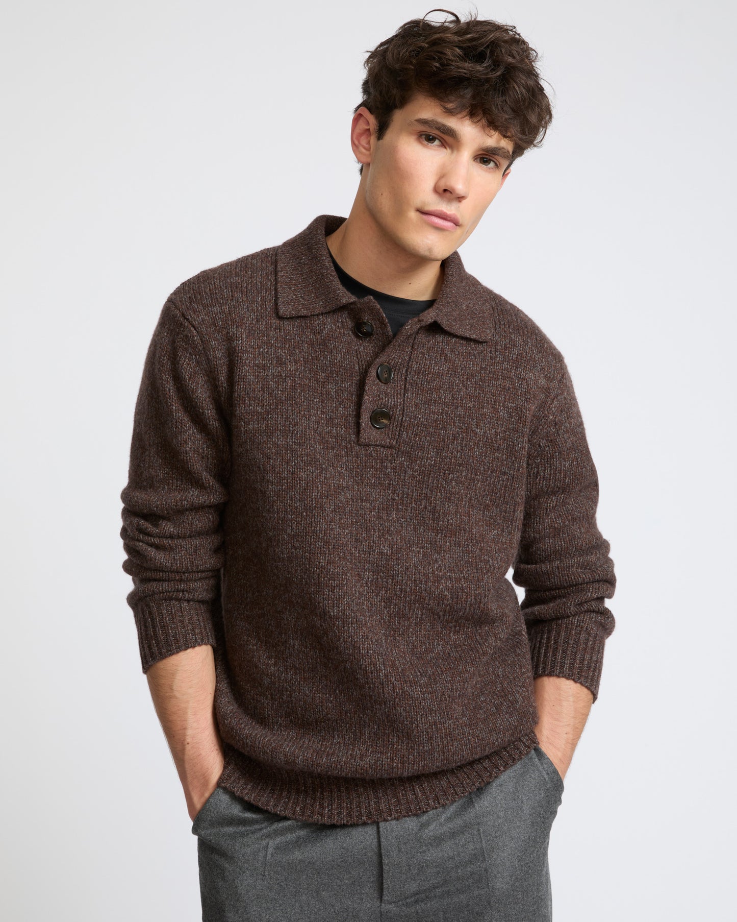 Heavy 100% cashmere knit polo sweater - Yves Salomon - New Fall Winter Collection