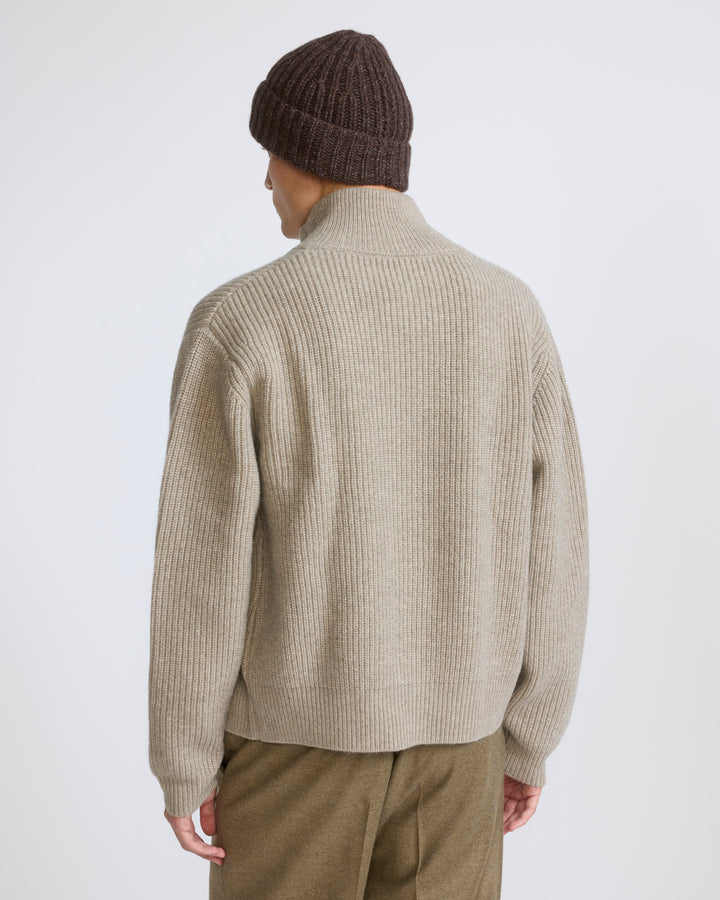 Wool and cashmere knit zip sweater - Yves Salomon - New Fall/Winter Collection