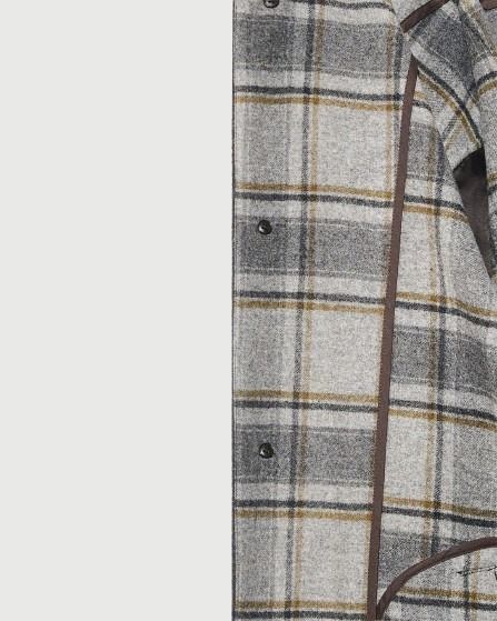 Double-sided wool coat with check interior - Yves Salomon - New Fall Winter Collection