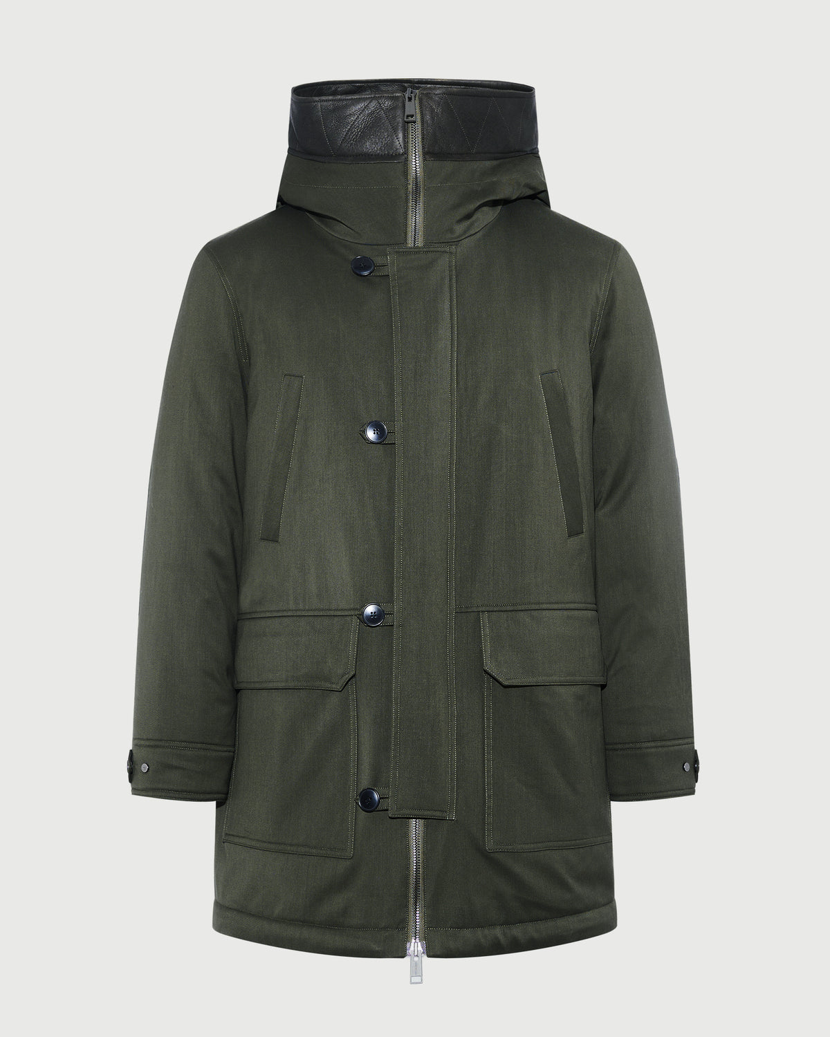 Long parka in waterproof wool-blend technical fabric with lambskin shearling - Yves Salomon - New Fall/Winter Collection