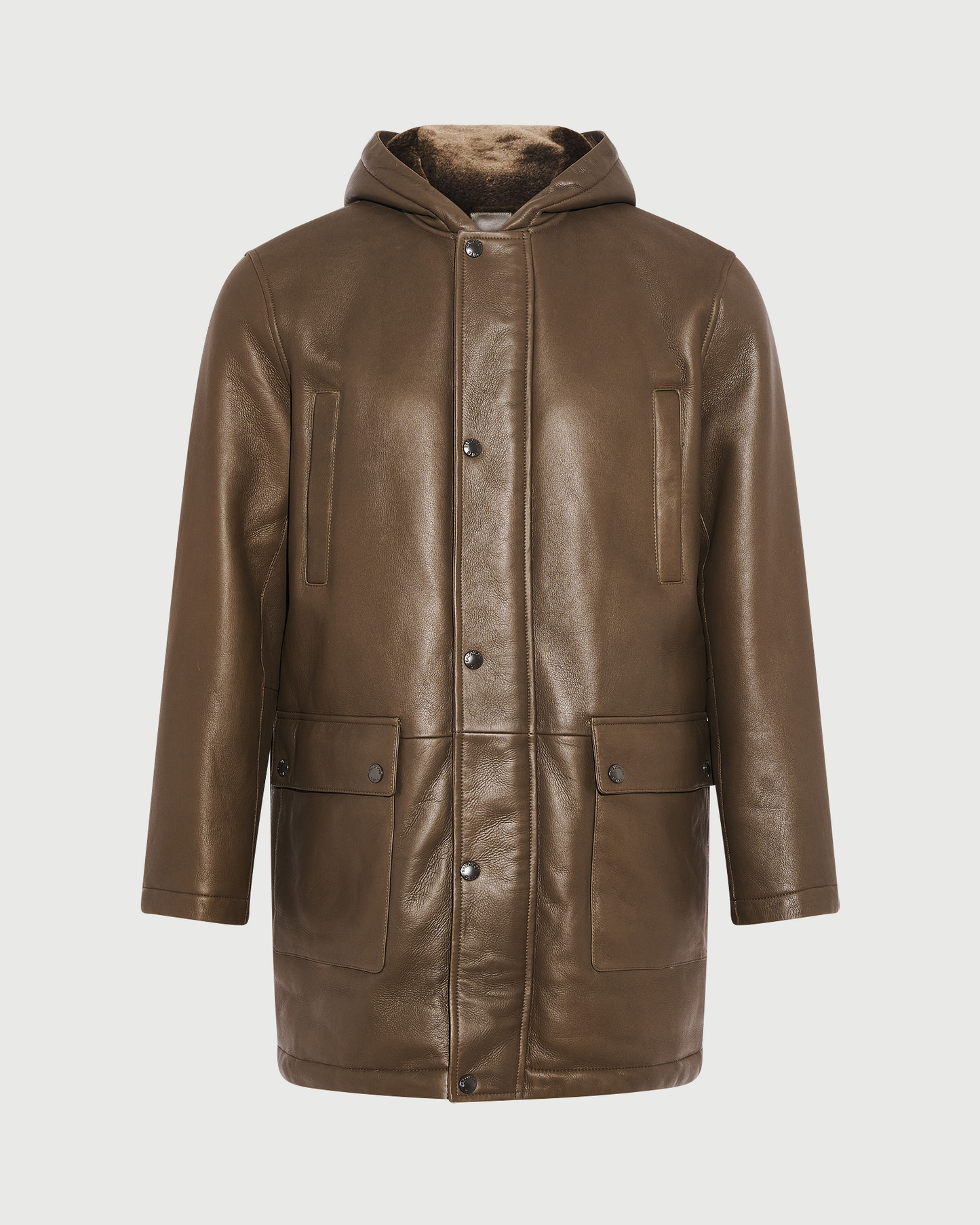 Silky straight lambskin wool shearling hooded coat - Yves Salomon - New Fall Winter Collection
