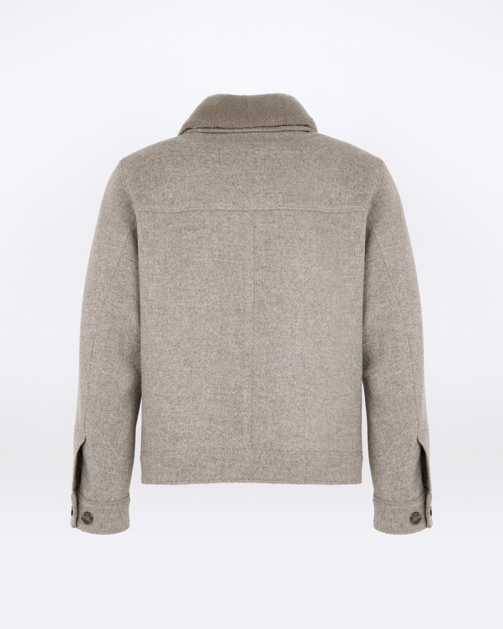 Chevron wool jacket with lambskin shearling trim - Yves Salomon - New Fall/Winter Collection