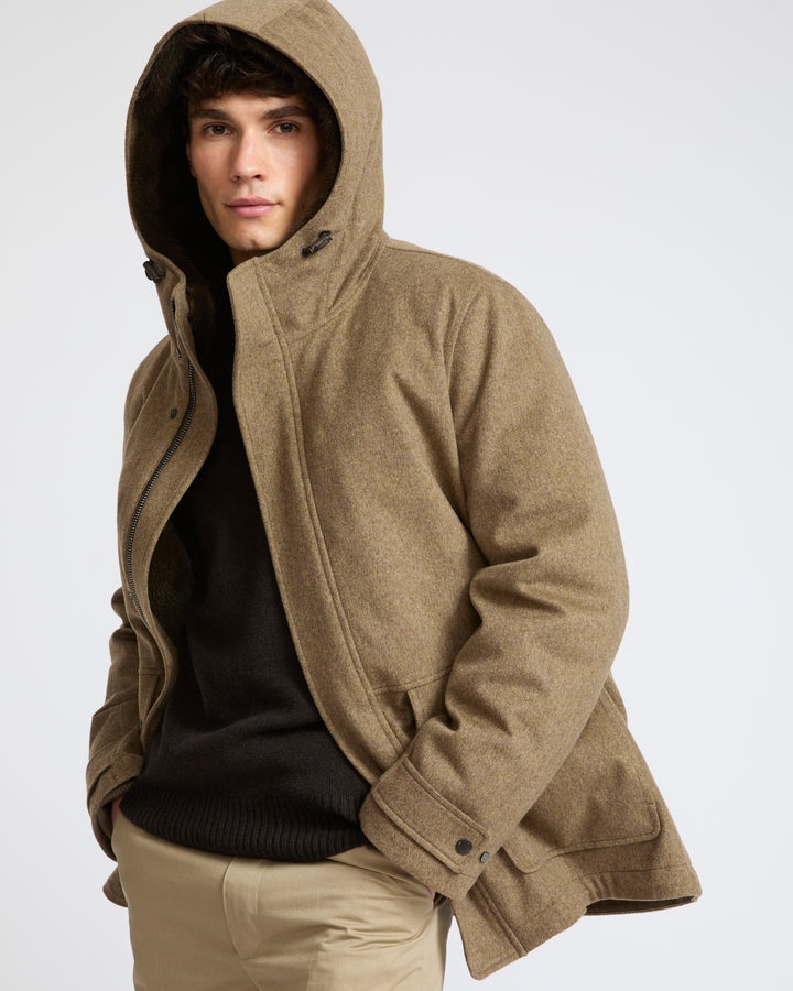 Short parka in Loro Piana waterproof fabric with mink fur trim - Yves Salomon - New Fall Winter Collection