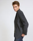 Double-sided wool and cashmere blazer