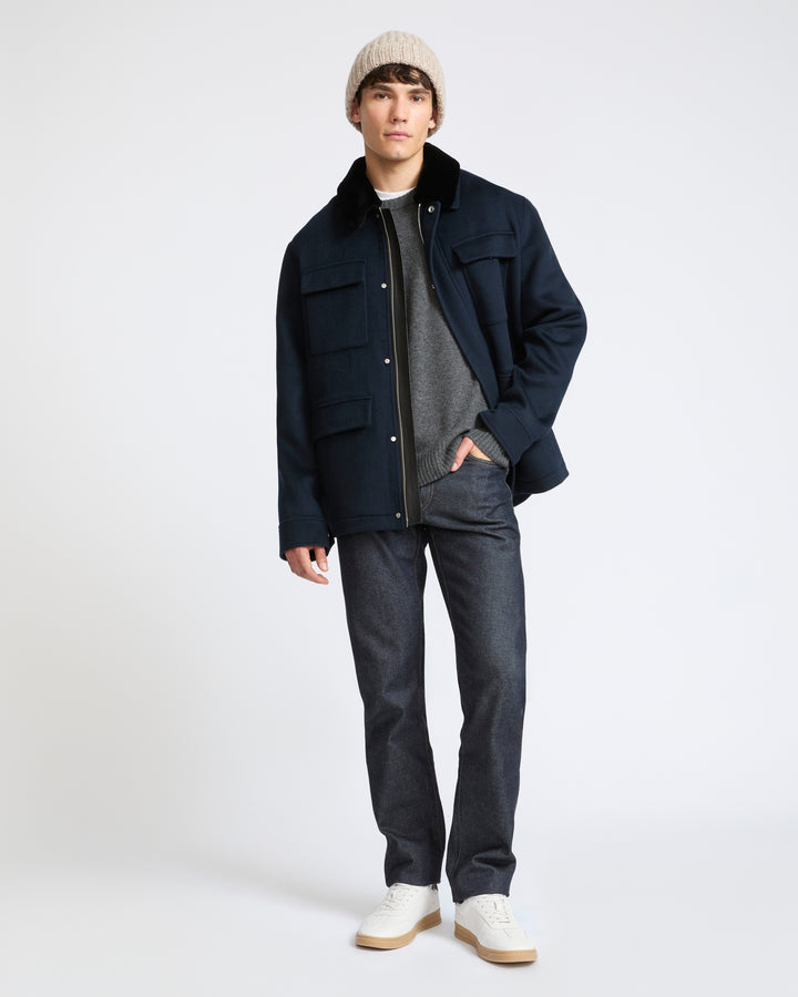 Double-sided wool and cashmere jacket with shaved mink fur trim - Yves Salomon - New Fall Winter Collection