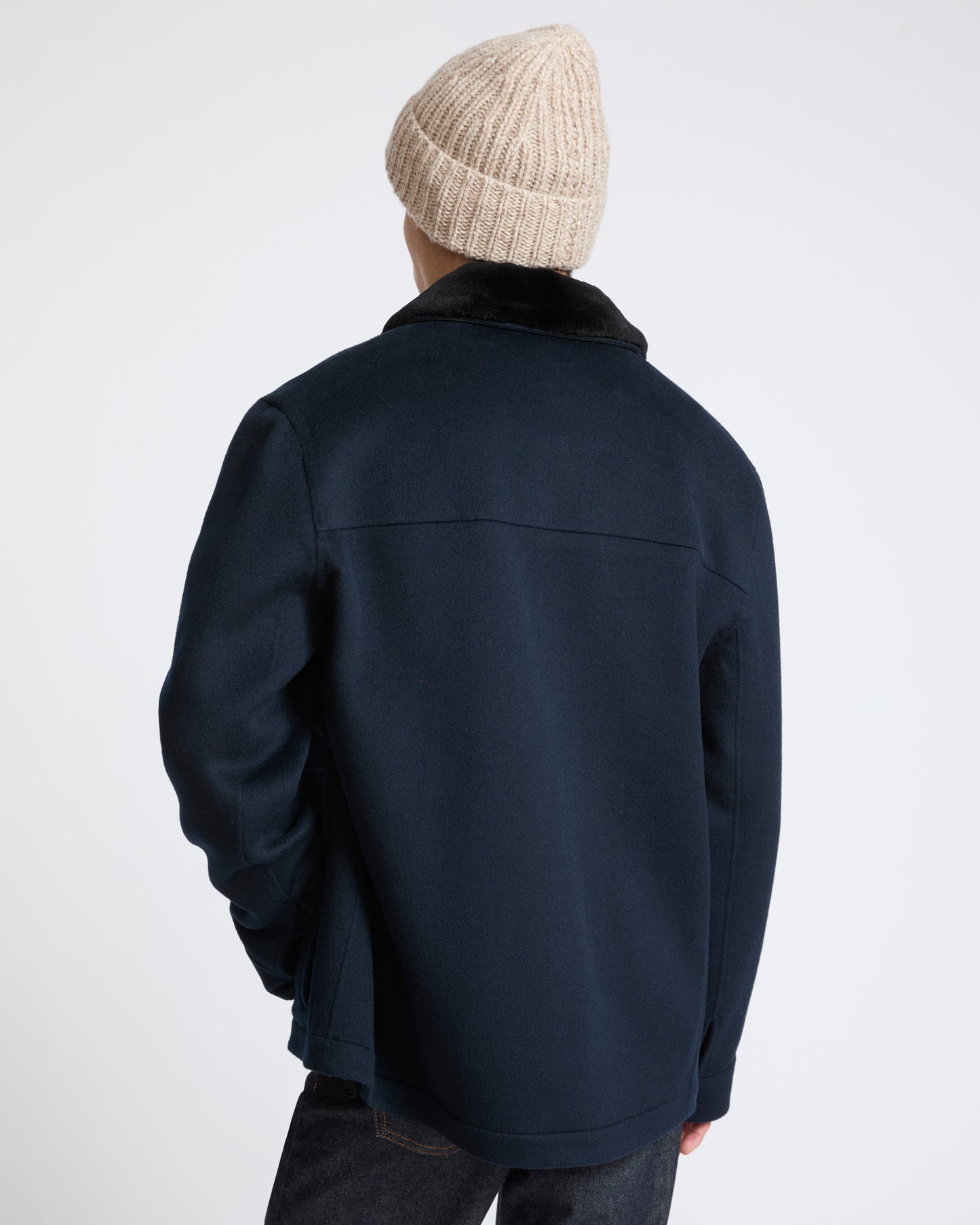 Double-sided wool and cashmere jacket with shaved mink fur trim - Yves Salomon - New Fall Winter Collection