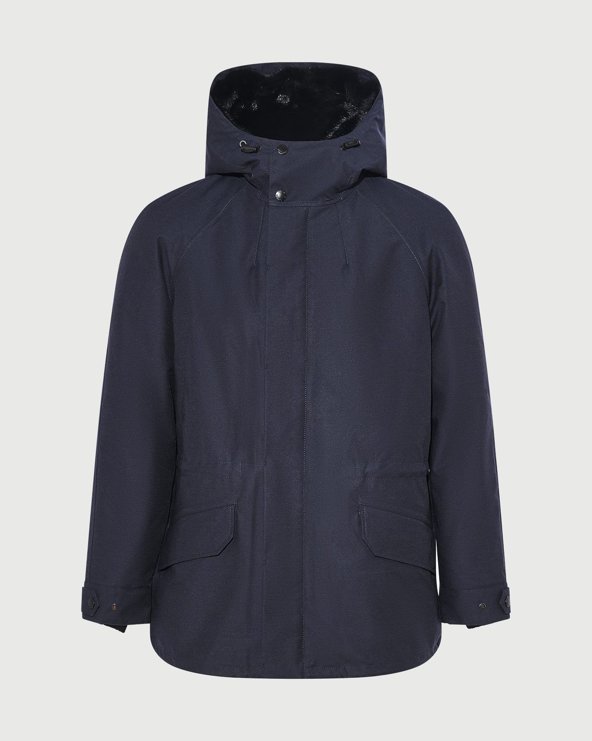 Short parka in waterproof wool-blend technical fabric with long-haired mink fur trim - Yves Salomon - New Fall Winter Collection