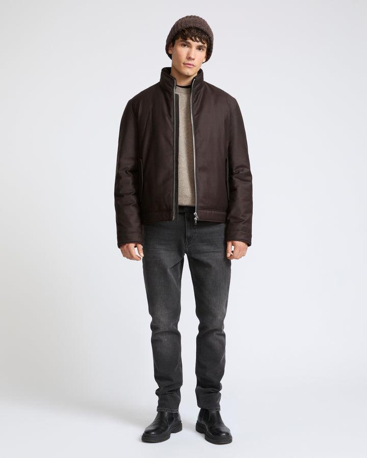 Down jacket in Loro Piana waterproof fabric with plucked mink fur trim - Yves Salomon - New Fall Winter Collection