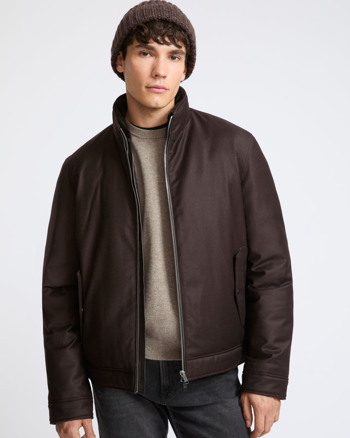 Down jacket in Loro Piana waterproof fabric with plucked mink fur trim - Yves Salomon - New Fall Winter Collection