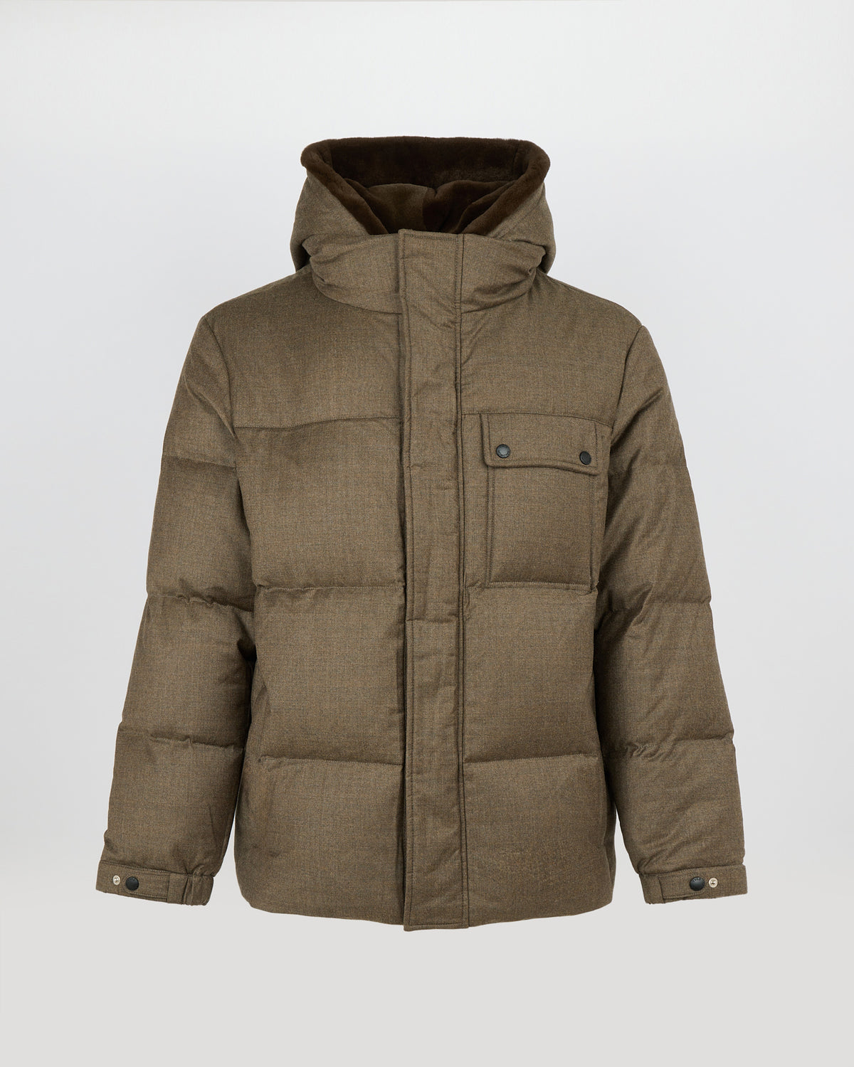 Down jacket in Loro Piana waterproof technical fabric with mink fur bib panel - Yves Salomon - New Fall/Winter Collection