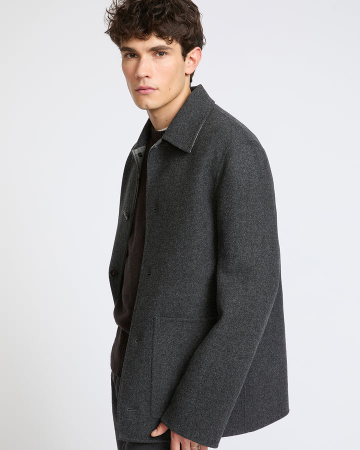 Reversible workwear jacket in double-sided wool - Yves Salomon - New Fall Winter Collection