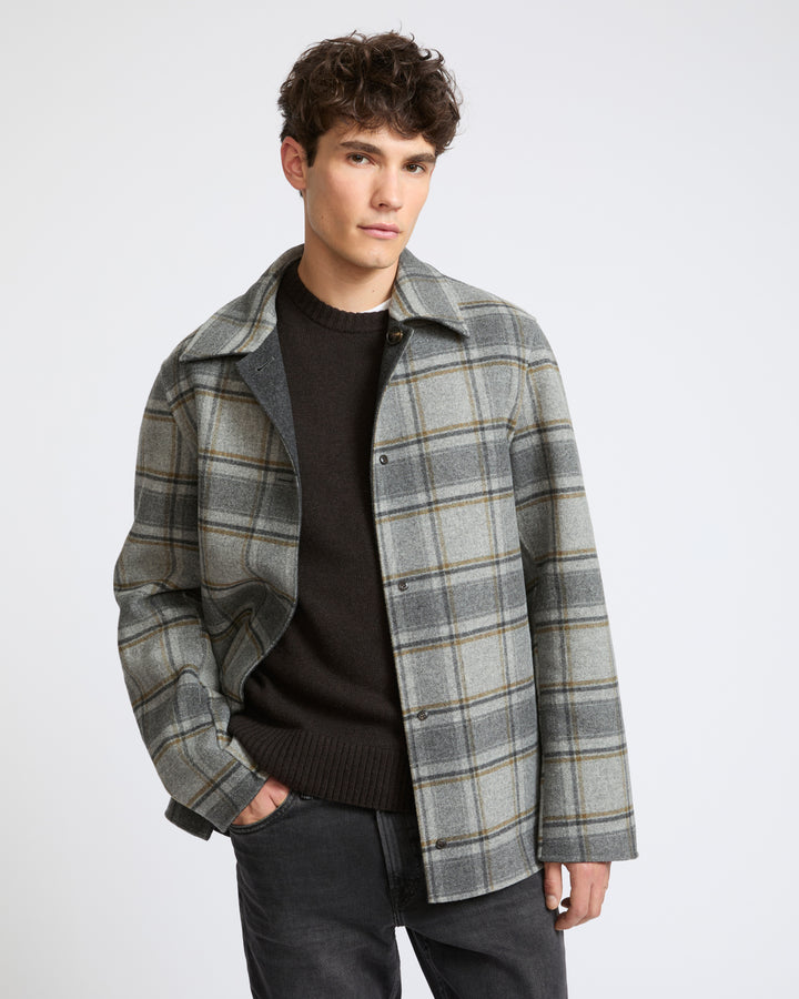 Reversible workwear jacket in double-sided wool - Yves Salomon - New Fall Winter Collection