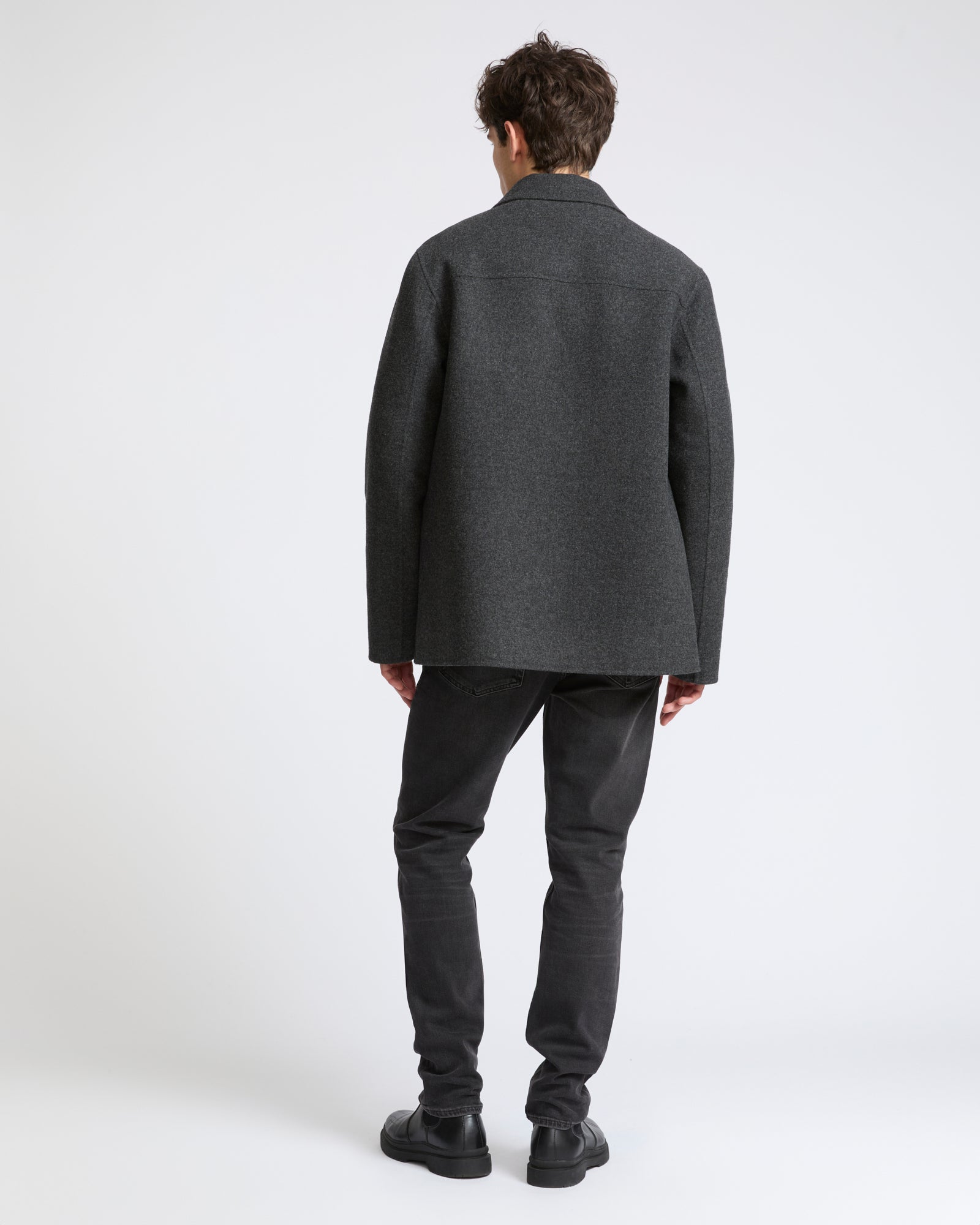 Reversible workwear jacket in double-sided wool - Yves Salomon - New Fall Winter Collection