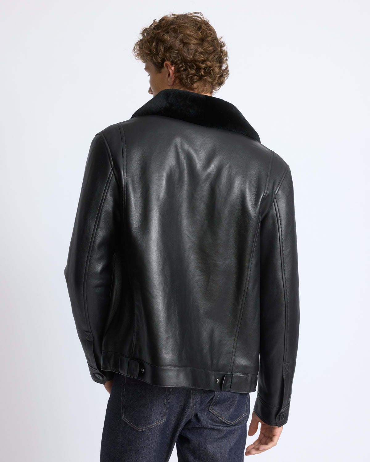 Lambskin leather jacket with pressed Merino shearling - Yves Salomon - New Fall/Winter Collection