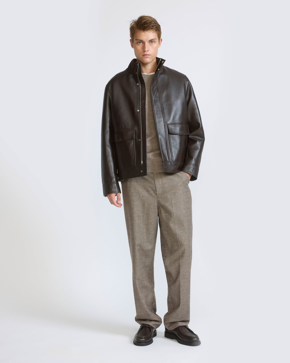 Lambskin leather jacket with knit collar - Yves Salomon - New Fall/Winter Collection