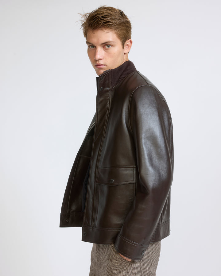 Lambskin leather jacket with knit collar - Yves Salomon - New Fall/Winter Collection