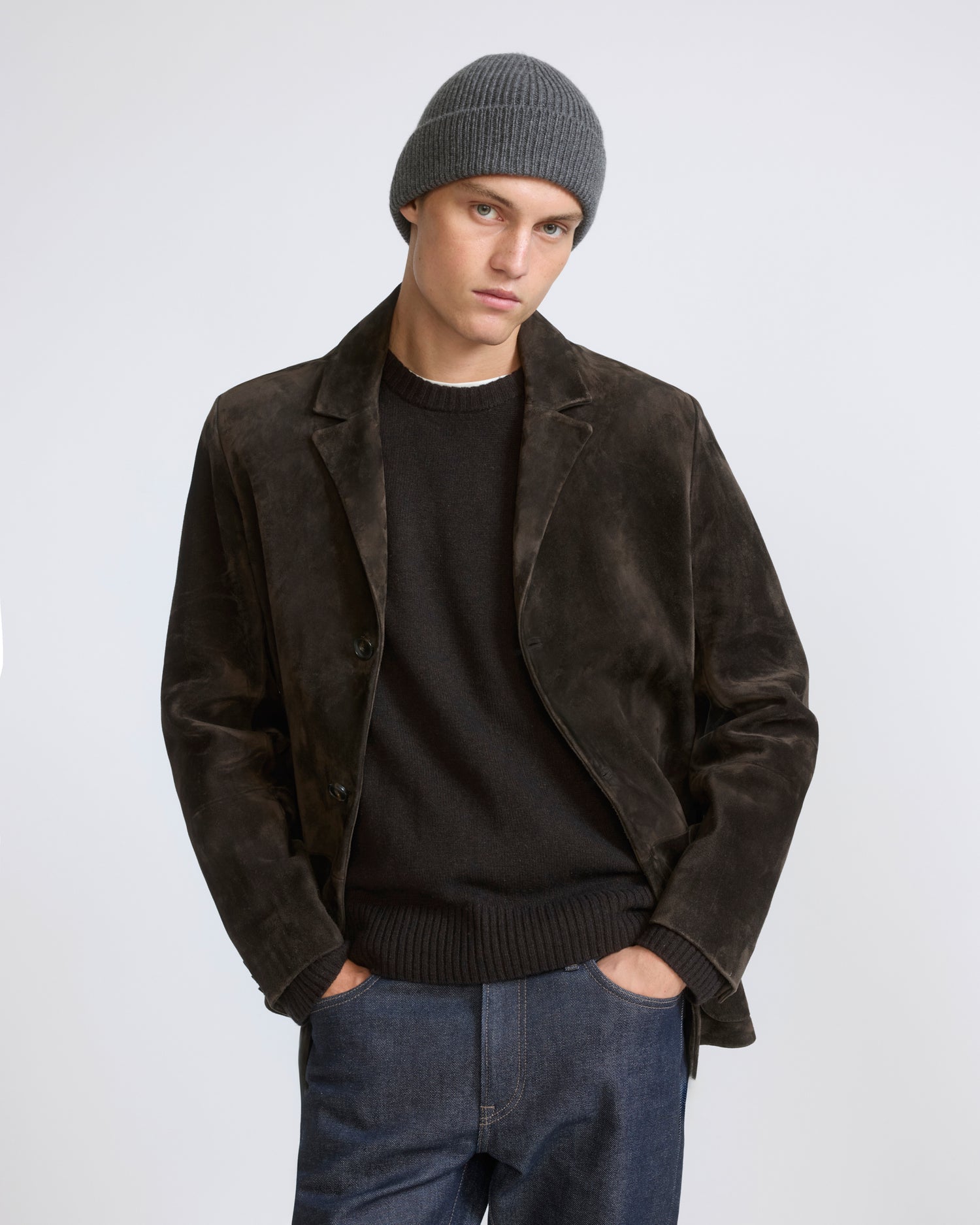 Suede calfskin leather blazer - Yves Salomon - New Fall/Winter Collection