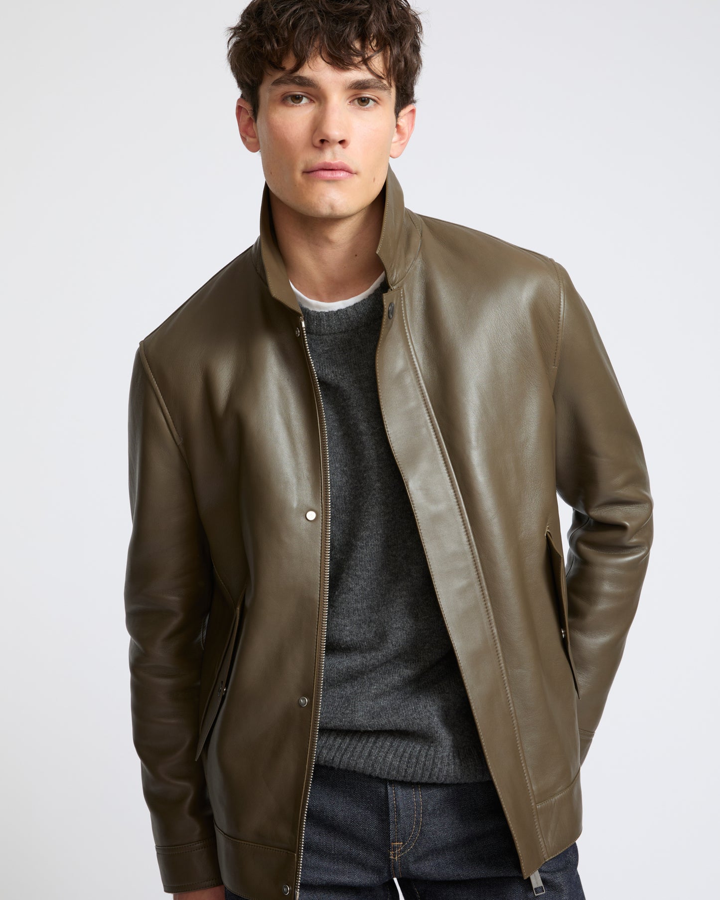 Fitted lambskin leather jacket - Yves Salomon - New Fall Winter Collection