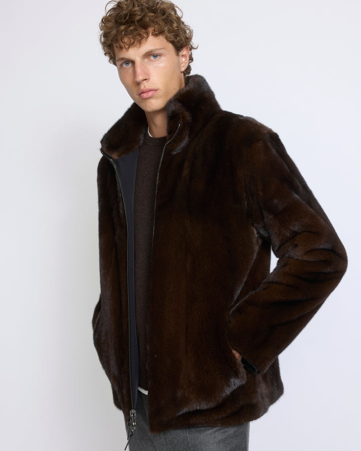 Reversible long-haired mink fur and technical fabric jacket - Yves Salomon - New Fall/Winter Collection