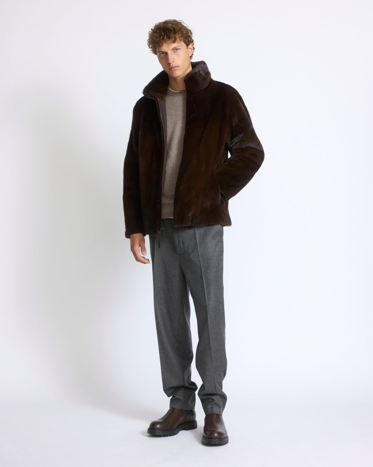 Reversible long-haired mink fur and technical fabric jacket - Yves Salomon - New Fall/Winter Collection