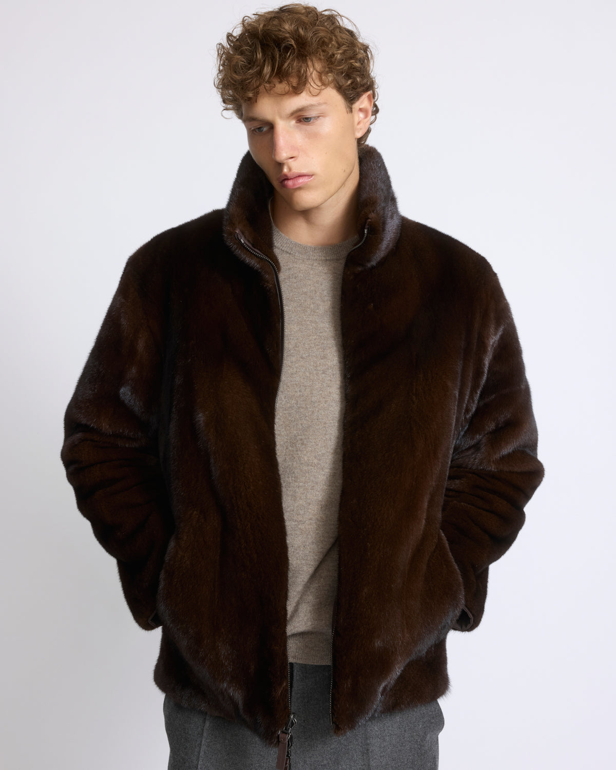 Reversible long-haired mink fur and technical fabric jacket - Yves Salomon - New Fall/Winter Collection