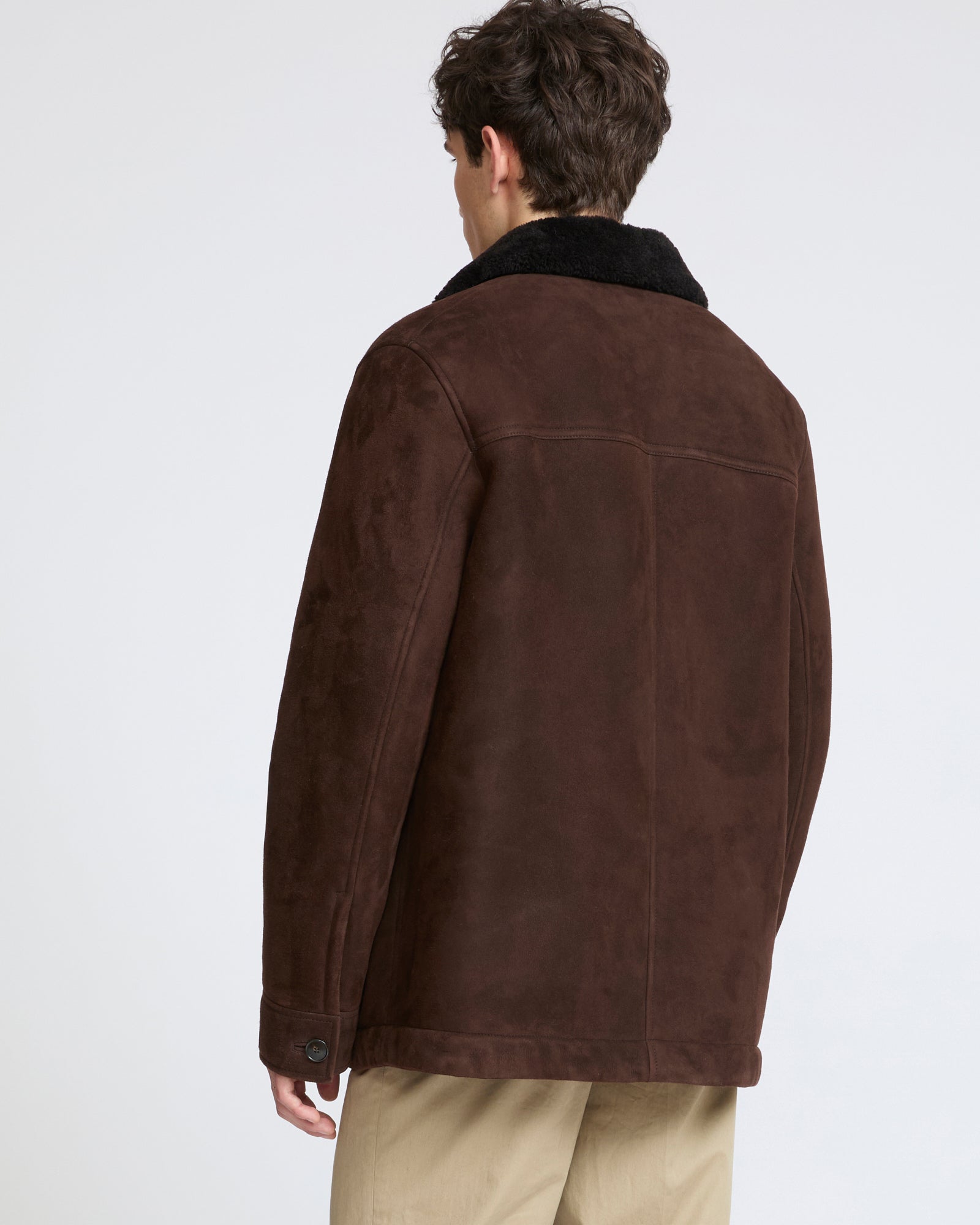 Suede lambskin shearling jacket with curly wool - Yves Salomon - New Fall Winter Collection