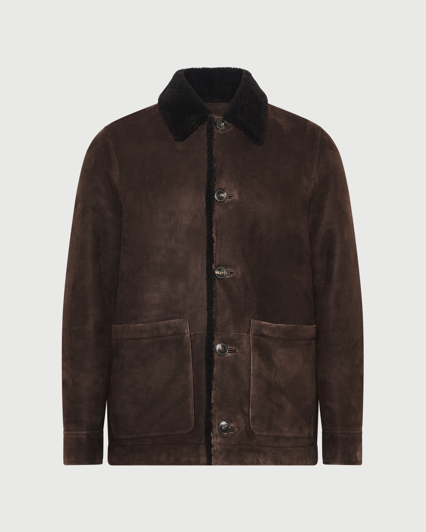 Suede lambskin shearling jacket with curly wool - Yves Salomon - New Fall Winter Collection