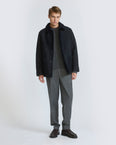Suede lambskin shearling jacket with curly wool