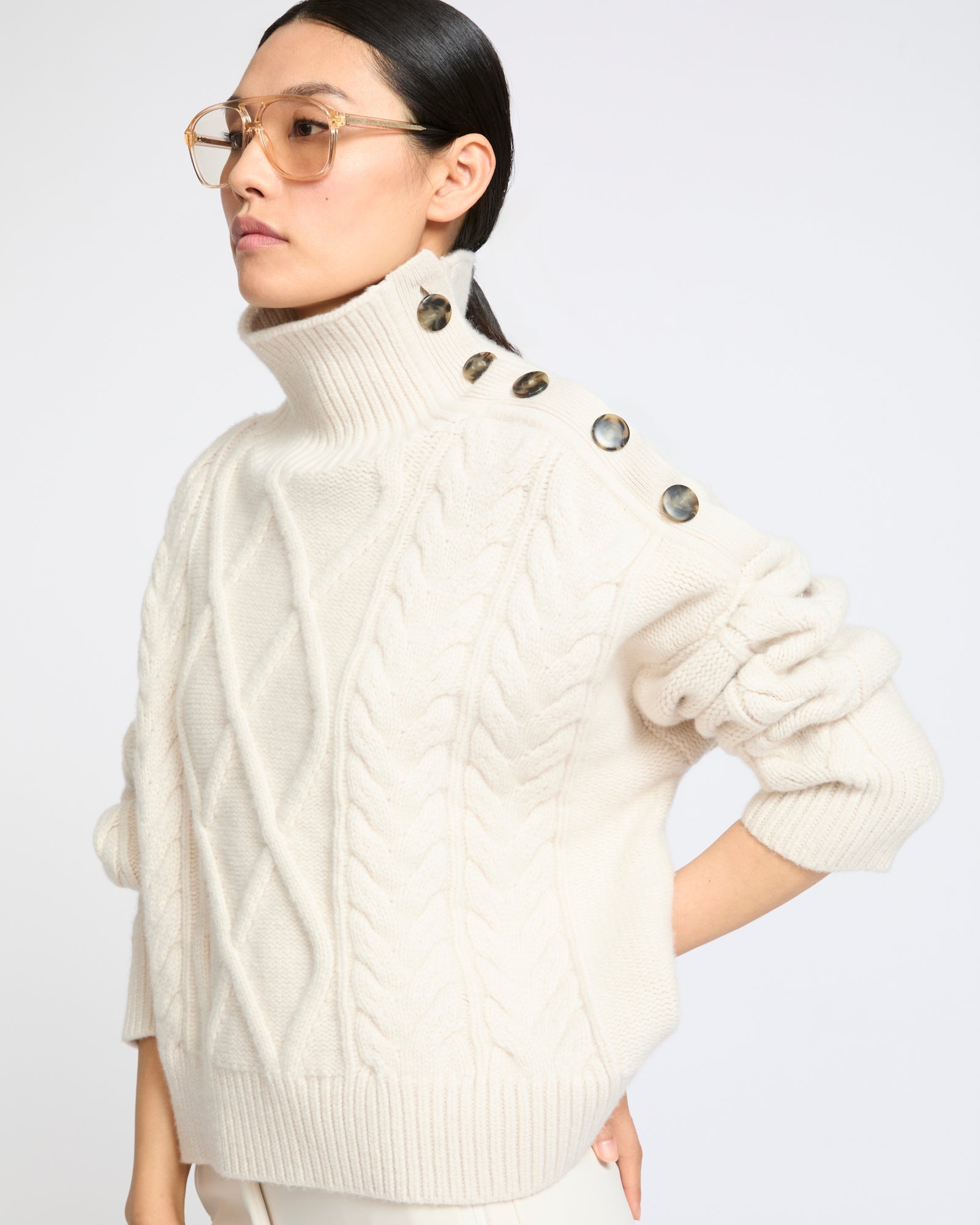 Wool-cashmere cable-knit sweater - Yves Salomon - New Fall Winter Collection