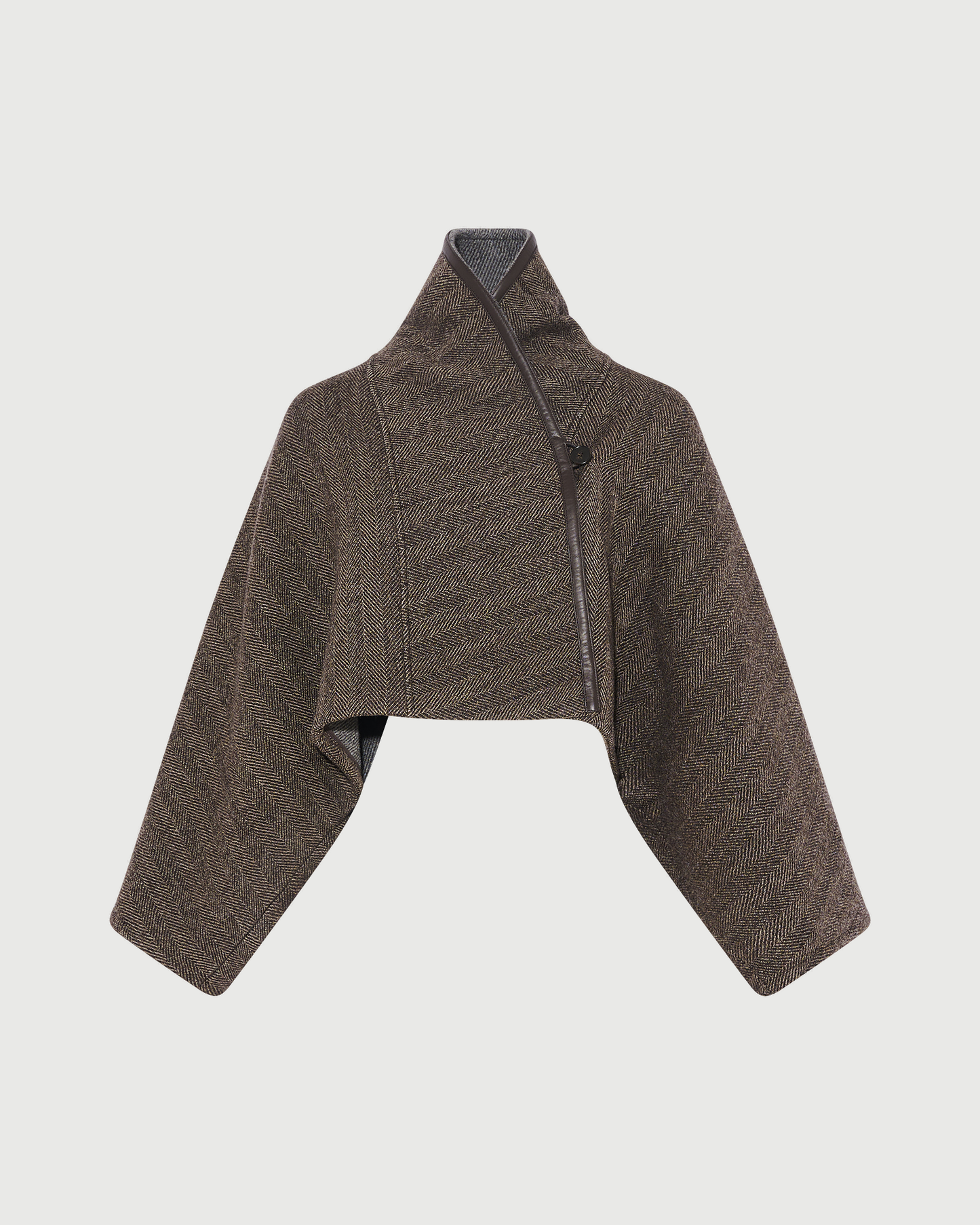 Herringbone double-sided wool cape jacket - Yves Salomon - New Fall Winter Collection