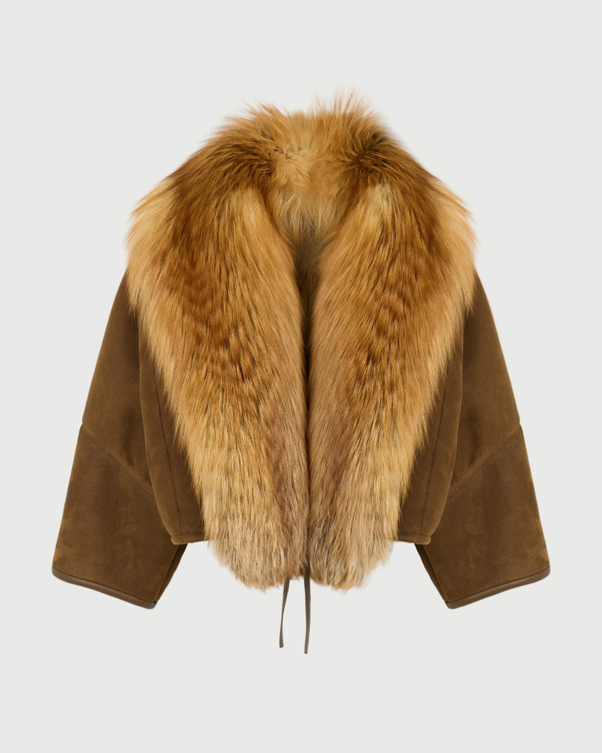 Lambskin shearling cape with fox fur collar - Yves Salomon - New Fall/Winter Collection