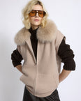 Merino knit and fox fur jacket