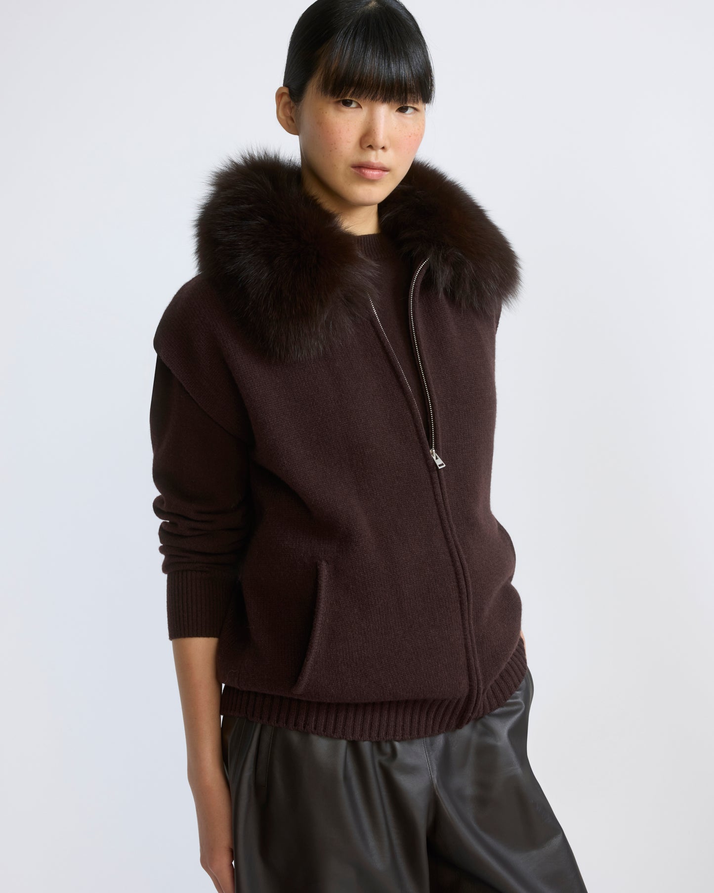 Merino knit and fox fur jacket - Yves Salomon - New Fall/Winter Collection
