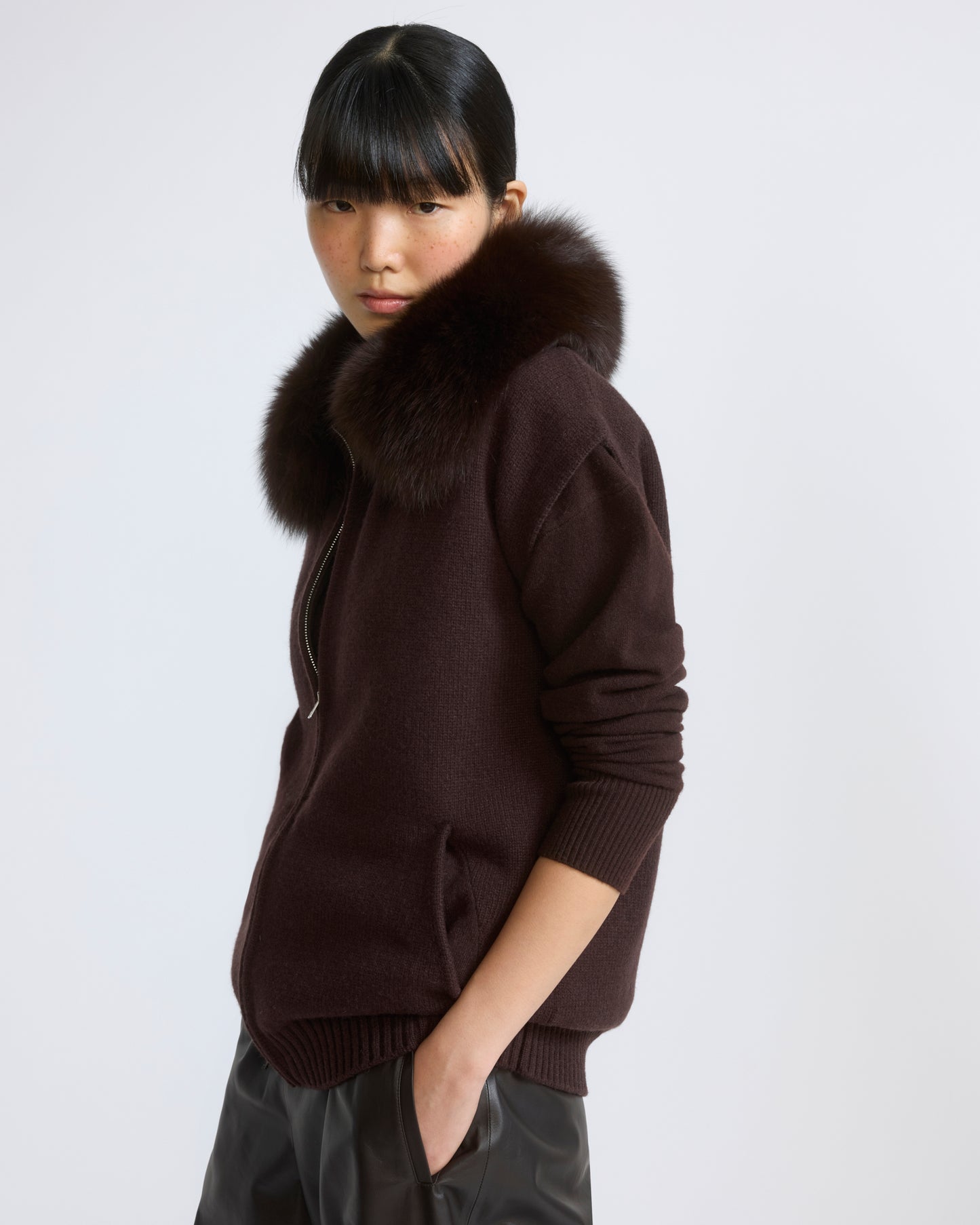 Merino knit and fox fur jacket - Yves Salomon - New Fall/Winter Collection
