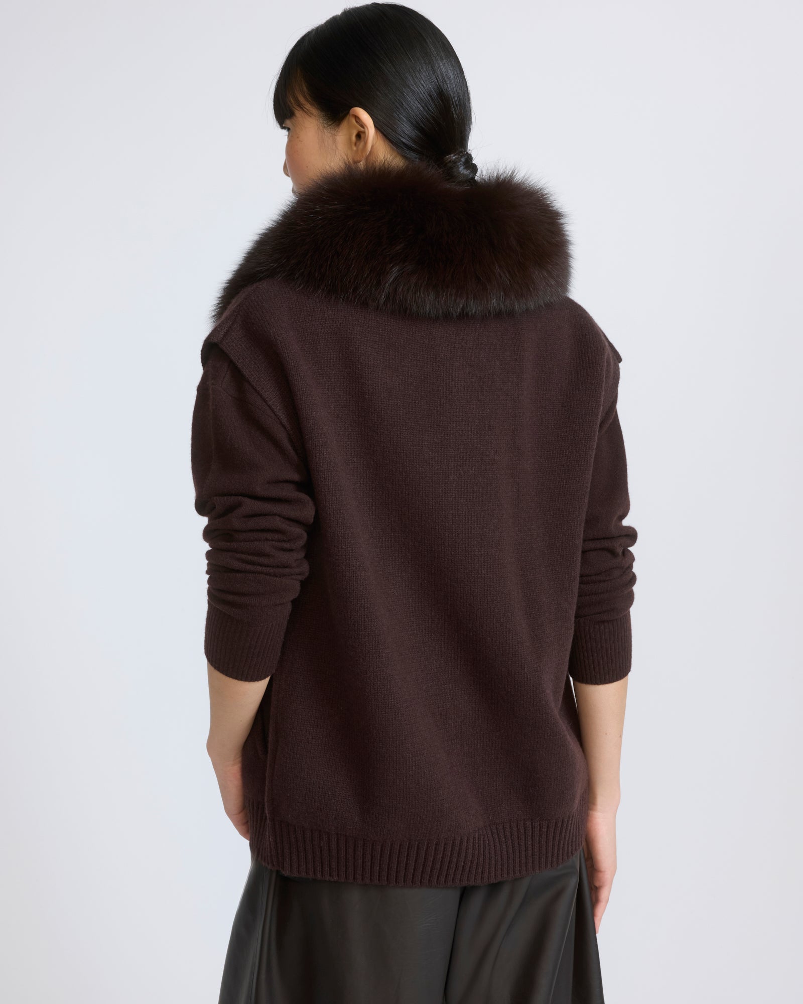 Merino knit and fox fur jacket - Yves Salomon - New Fall/Winter Collection