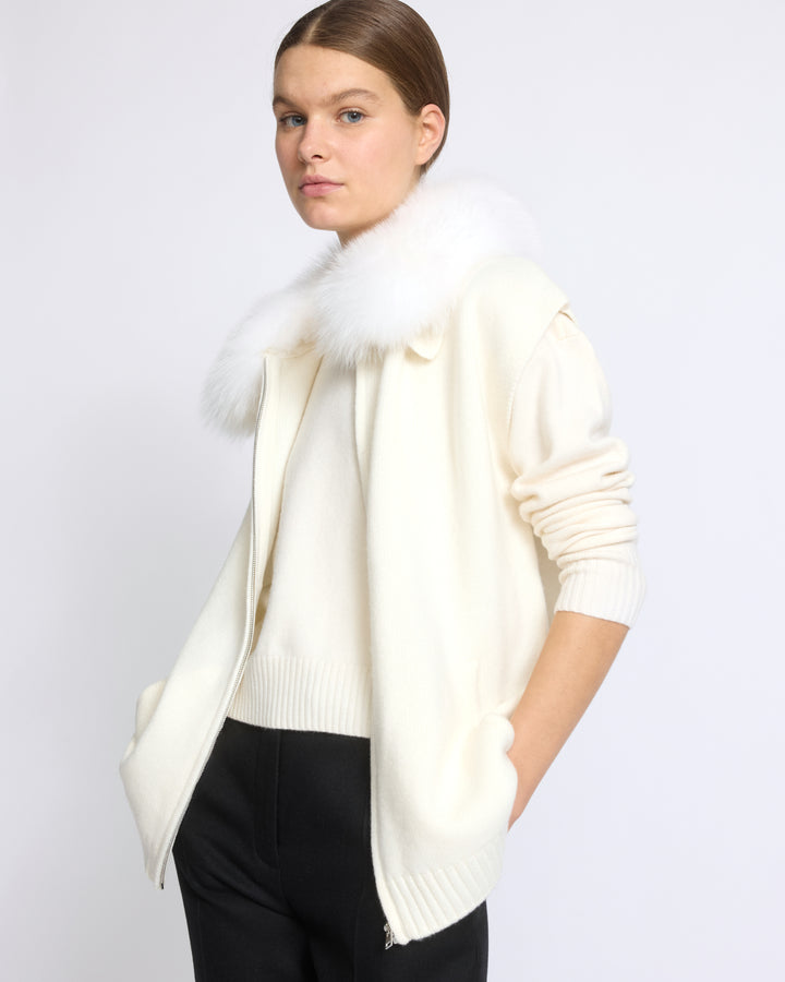 Merino knit and fox fur jacket - Yves Salomon - New Fall/Winter Collection