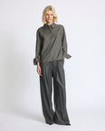 Cashmere wool and cotton blouse