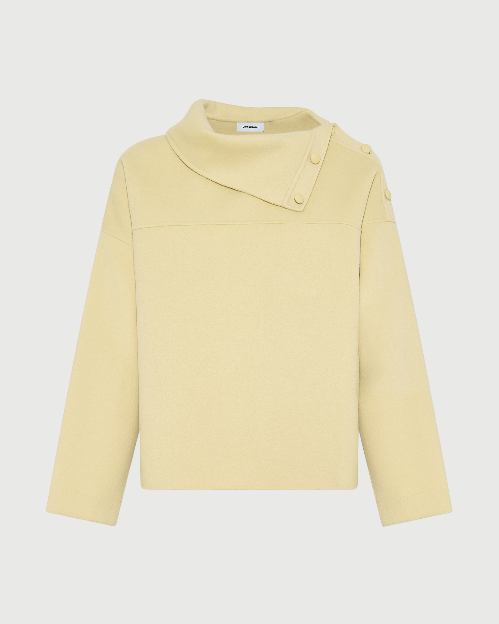 Double-sided wool funnel neck blouse - Yves Salomon - New Fall Winter Collection