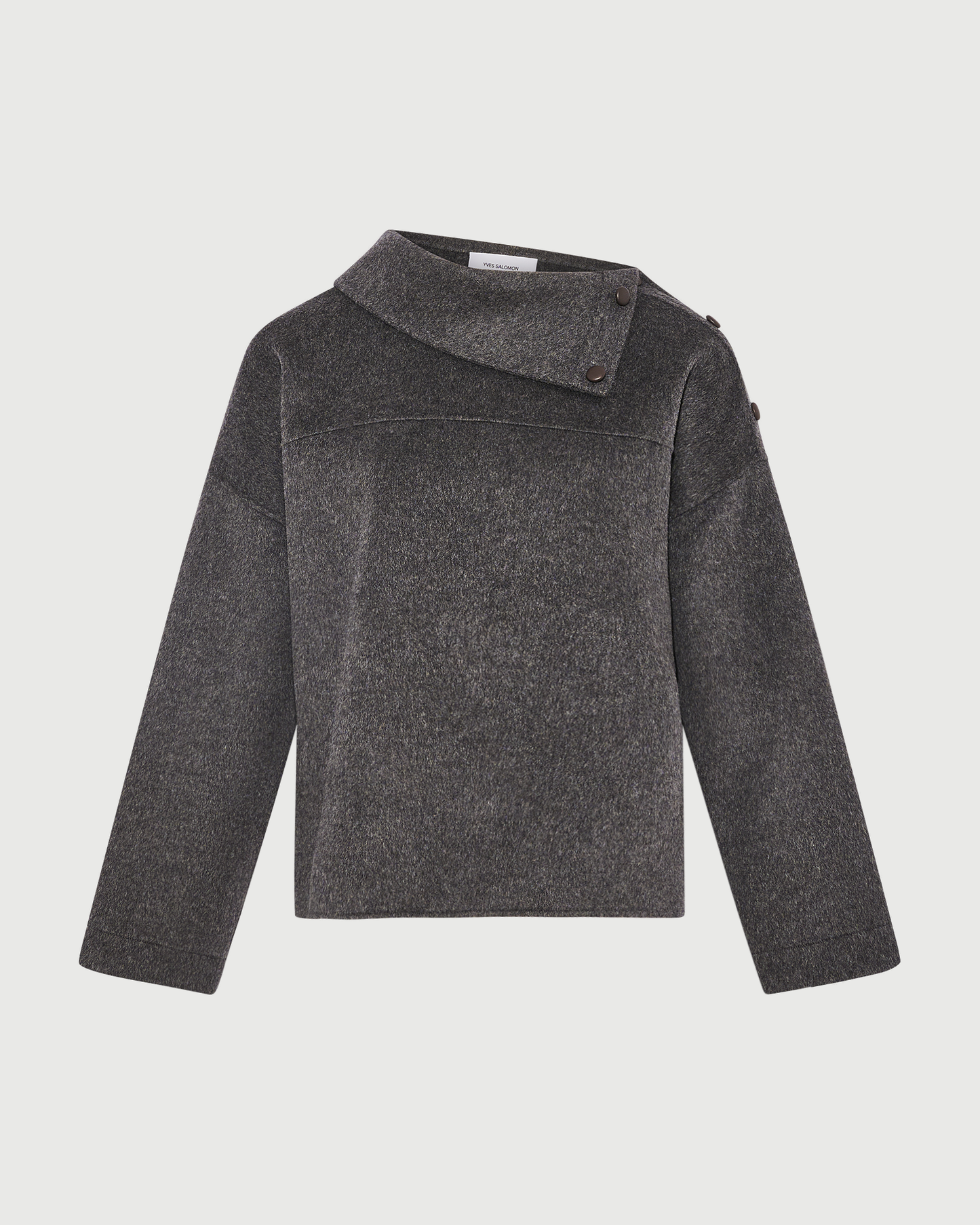 Double-sided wool funnel neck blouse - Yves Salomon - New Fall Winter Collection
