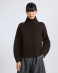 100% cashmere knit funnel neck sweater