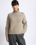 100% cashmere knit funnel neck sweater