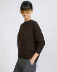 100% cashmere knit crew neck sweater