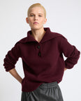 Buttoned sailor collar knit sweater