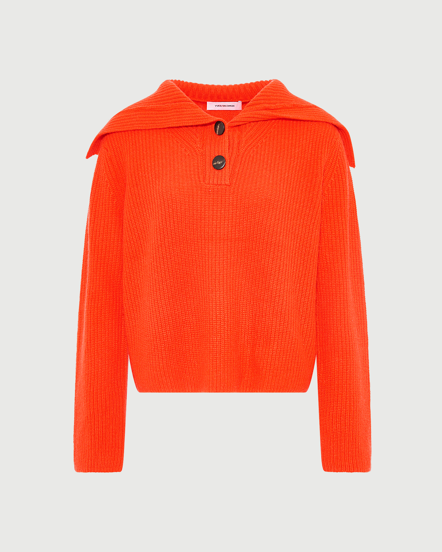 Buttoned sailor collar knit sweater - Yves Salomon - New Fall Winter Collection